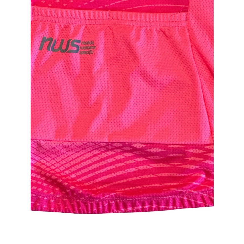 Nishiki Womens Specific PinkW/White Short Sleeve Half Zip Cycling Jersey Size MD - Picture 5 of 8